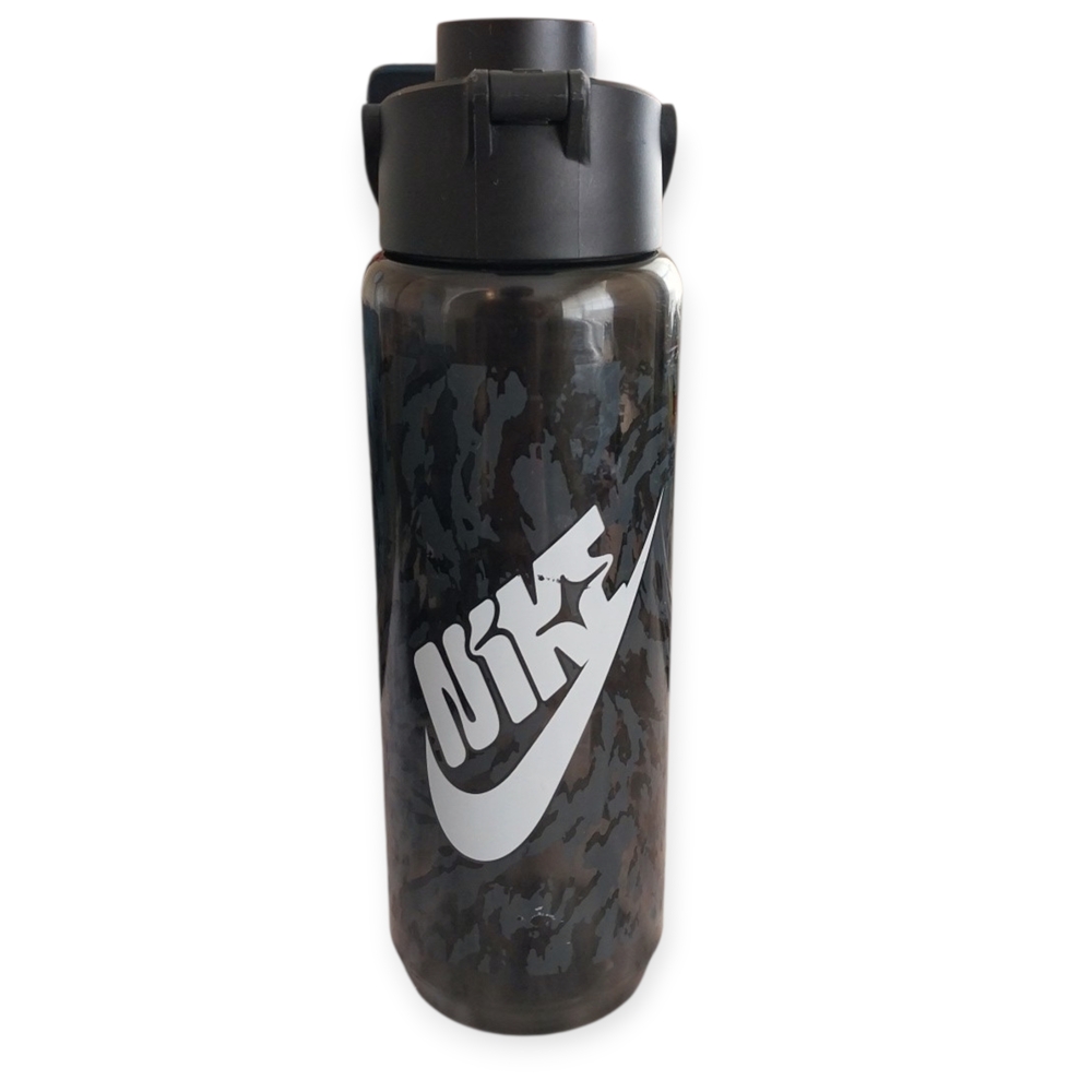 Nike Sports Water Bottle 16-20oz Black Camo Flip Top Reusable Gym Bottle